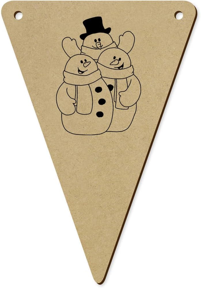 5 x 140mm Snowman Friends Wooden Bunting Flags