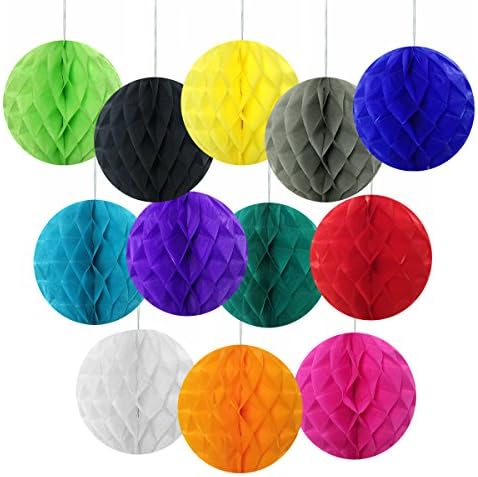 Wrapables 8 Inch Tissue Honeycomb Balls Gray Set of 4
