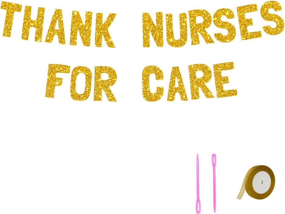 Meowoo Nurse Appreciation Banner with Gold Glitter