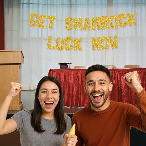 Meowoo Shamrock Luck Decor 77 Inch Glitter Letters