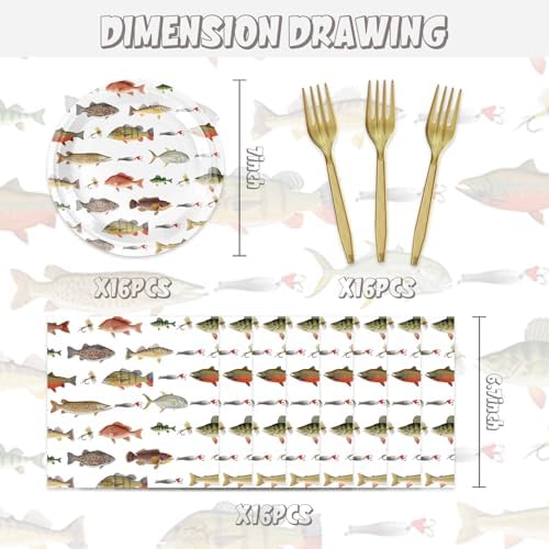48Pcs GO Fishing Birthday Party Decorations