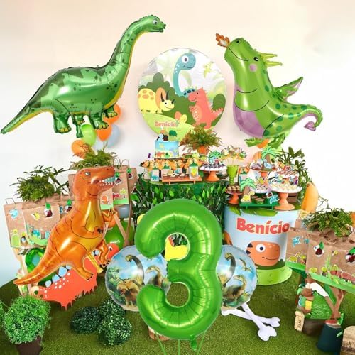 Dinosaur 3rd Birthday Decorations With 40 Inch Balloons