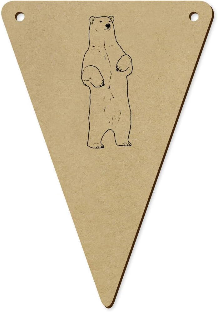 5 Pack Standing Polar Bear Wooden Bunting Flags