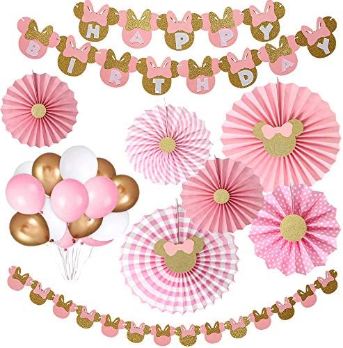Minnie Themed 38pcs Party Decorations for Girls Birthday