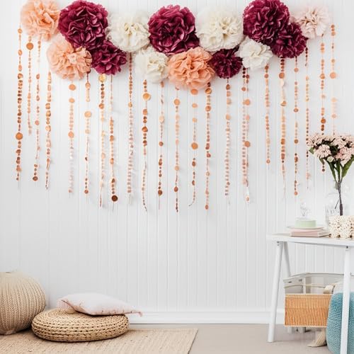 PapaKit Dusty Rose Pink Tissue Pom Poms 20 Piece Set
