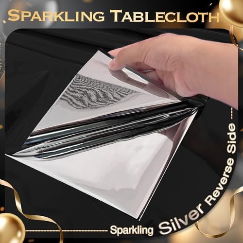 8pcs Black Foil Tablecloth 54x72inch Party Supplies