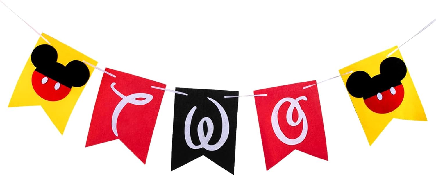 CHuangQi 2nd Birthday Mickey Banner Decoration