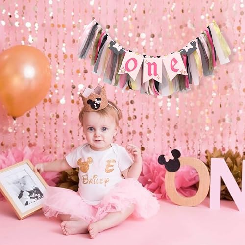 Minnie Mouse High Chair Banner for 1st Birthday