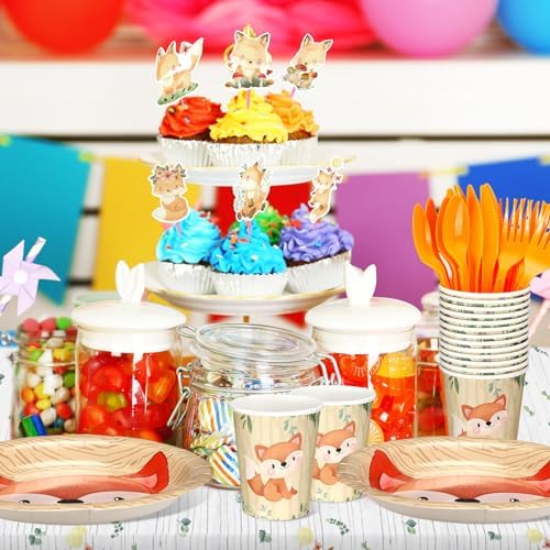 Outus 224 Pcs Fox Birthday Party Decorations