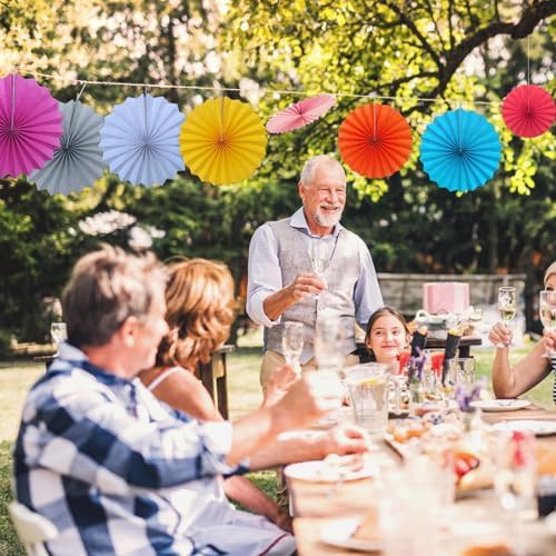 Gray Party Decorations 12in Hanging Fans DIY Set