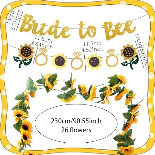 Bride to Bee Banner with Sunflowers Garland Decorations