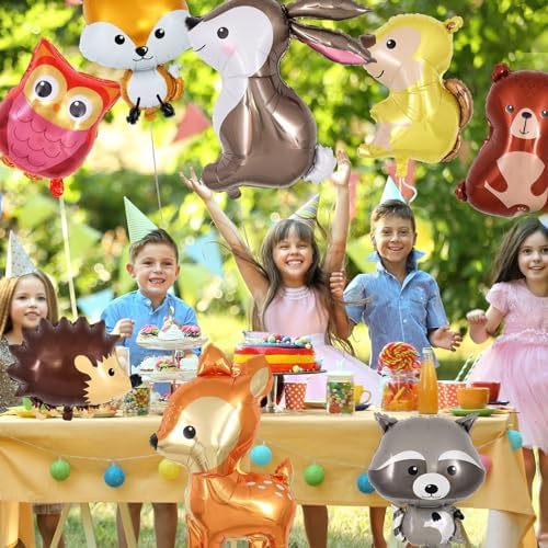 Woodland Animal Balloons 8 Pcs Forest Themed Party Decor