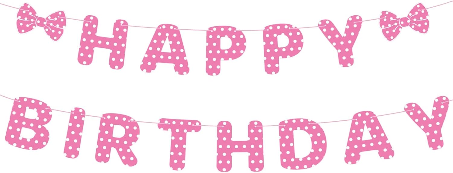 Pink Mouse Birthday Banner Set for Kids