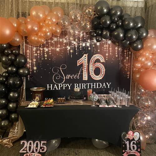 Rose Gold Black Pearl Balloons 60 Pcs for Parties