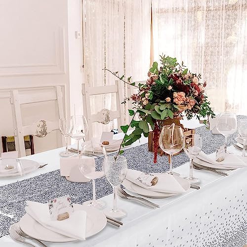 Irenare Tablecloth Set with Glitter Sequin Table Runner