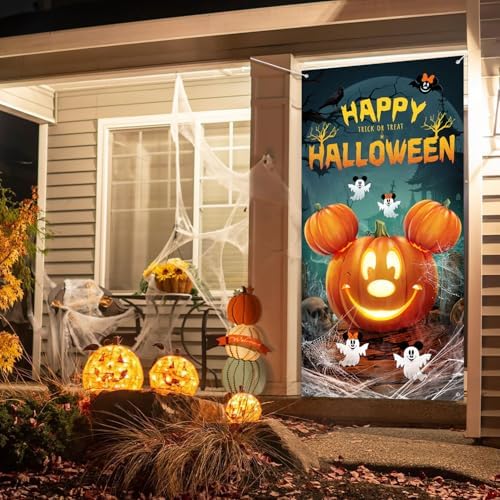 Halloween Mouse Pumpkin Banner - Large Door Cover Decor