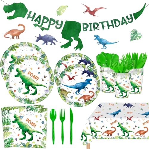 142 Pcs Dinosaur Themed Party Supplies Set