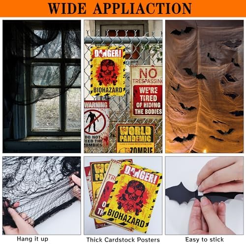 Roetyce Halloween Decorations Kit with Banners and Stickers