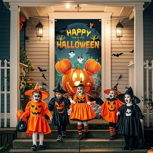 Halloween Mouse Pumpkin Banner - Large Door Cover Decor