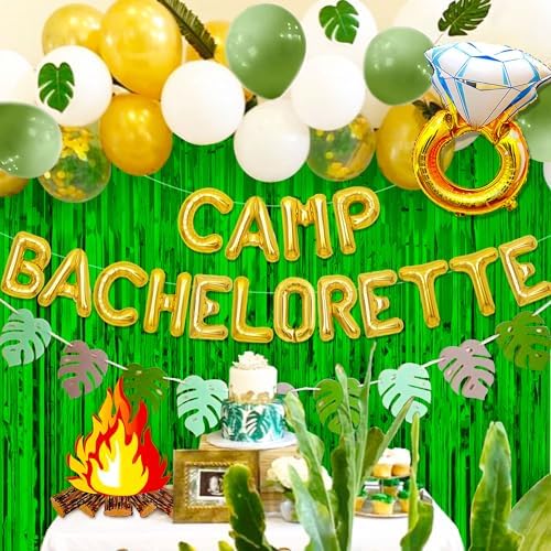 Gold Camp Bachelorette Balloons and Decorations
