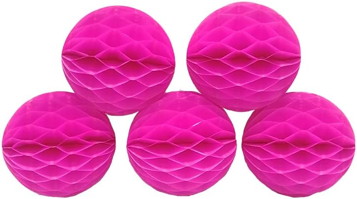 Honeycomb Balls Party Decorations 10 Pieces Rose Red
