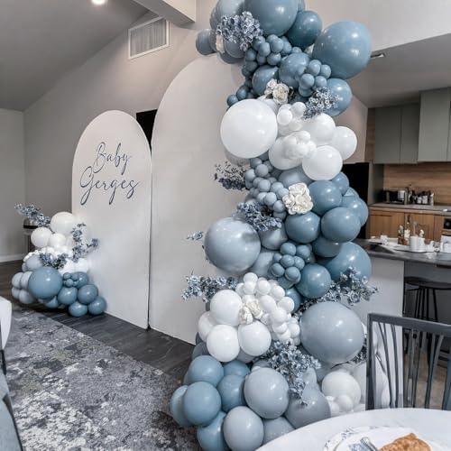 Dusty Blue Balloons Arch Kit with 134 pcs