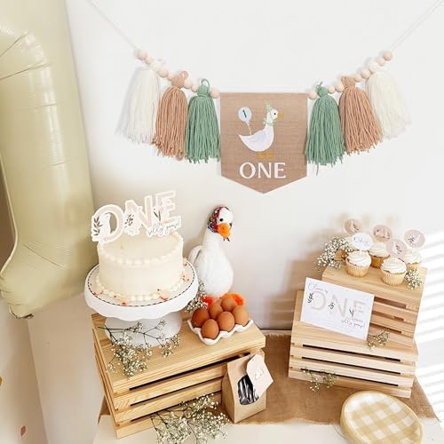 Goose One Happy Birthday High Chair Banner