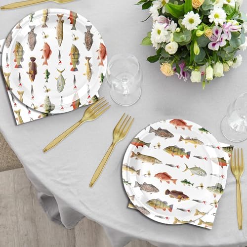 48Pcs GO Fishing Birthday Party Decorations