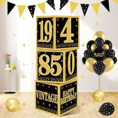 3pcs Happy 40th Birthday Decor Boxes
