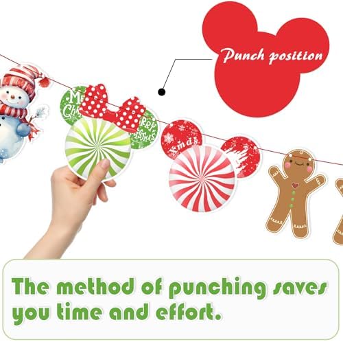 MOAXMOA Mouse Christmas Decorations Banner Set