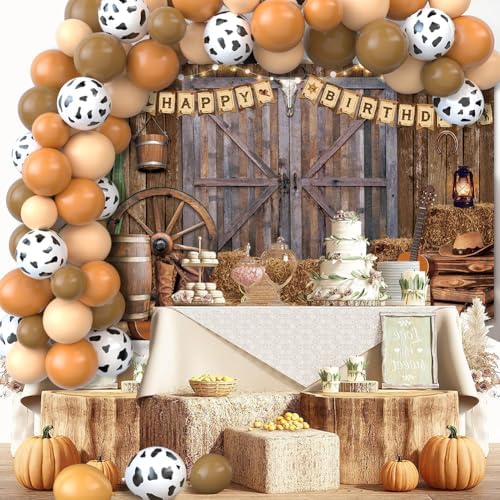 Cowboy Birthday Party Decorations 65Pcs Balloons 1Pcs Backdrop