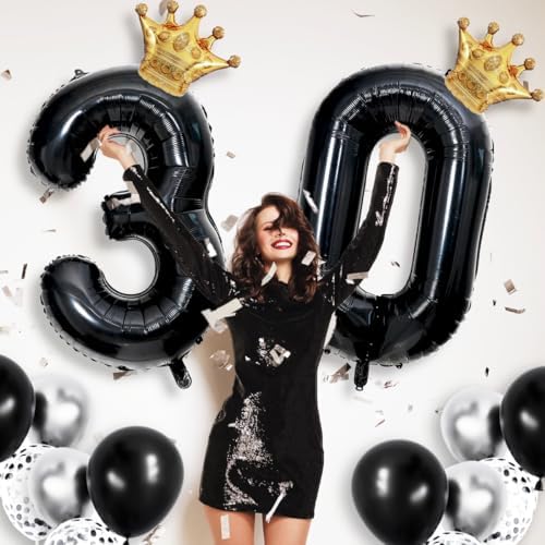 Black 8 Balloon Number 40 Inches Birthday Decorations
