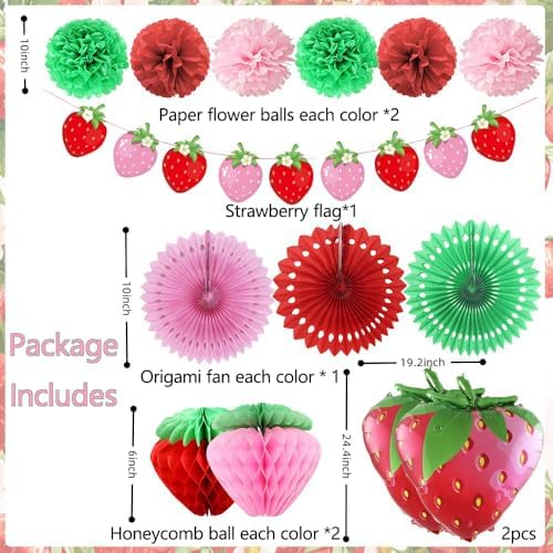 Coaroly Strawberry Party Decorations Set