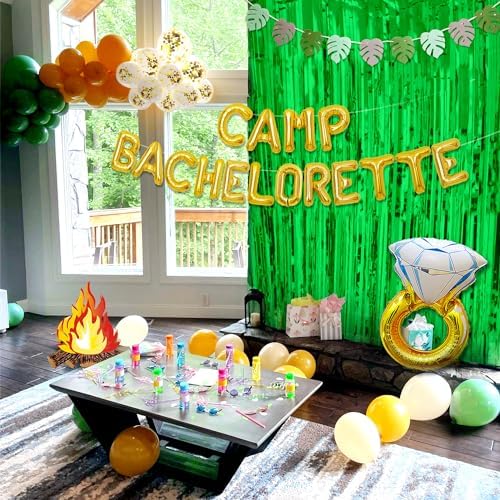 Gold Camp Bachelorette Balloons and Decorations