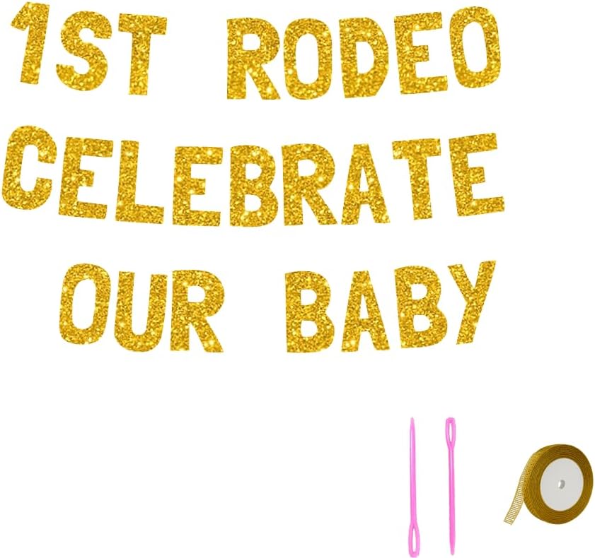 Meowoo First Rodeo Party Banner 77 Inch