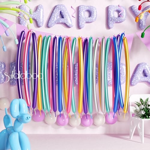 Premium 80pcs Metallic 260 Balloons Multicolored