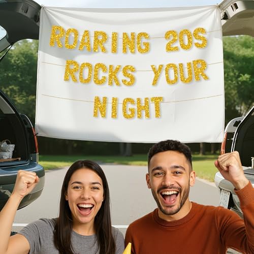 Meowoo Roaring 20s Gold Banner Decor for Parties