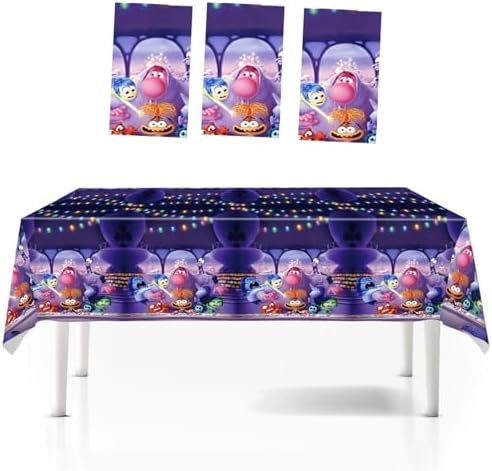 3Pcs Inside Out Tablecovers for Kids Birthday Party Supplies