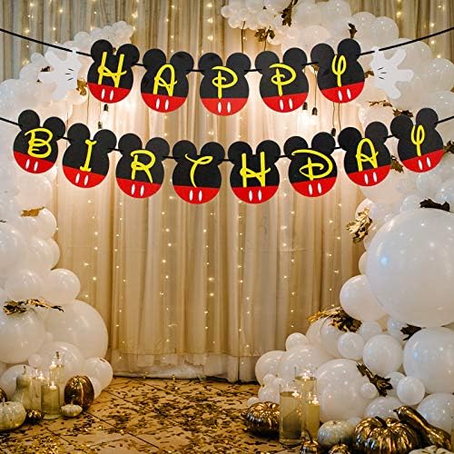 Mouse Happy Birthday Banner for Kids Party Decorations