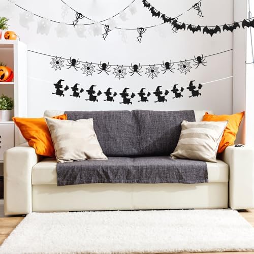 CCINEE Halloween Bat Spider Ghost Skeleton Witch Garland 5 PCS