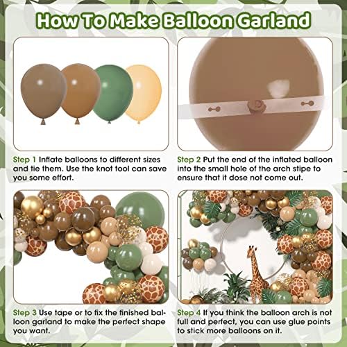 170Pcs Jungle Safari Balloons Garland Kit