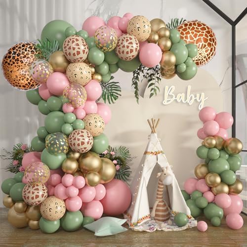 Amandir 170Pcs Jungle Safari Balloons Garland Kit