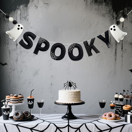 Halloween Decor Pre-Strung Felt Spooky Banner Garland