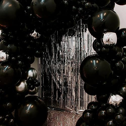 PartyWoo Matte Black Latex Balloons 127 Pcs