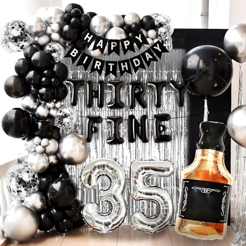 LaVenty 35th Birthday Balloons Set Whiskey Decorations