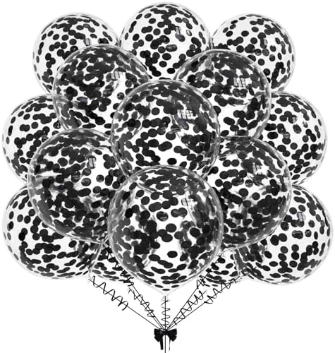 50pcs Black Foil Confetti Balloons for Party Decor