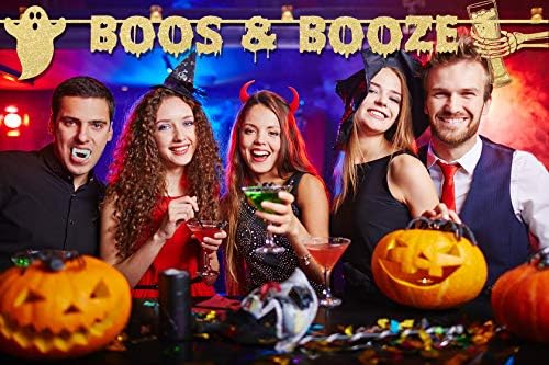 Bestus Boos Booze Halloween Banner for Adults