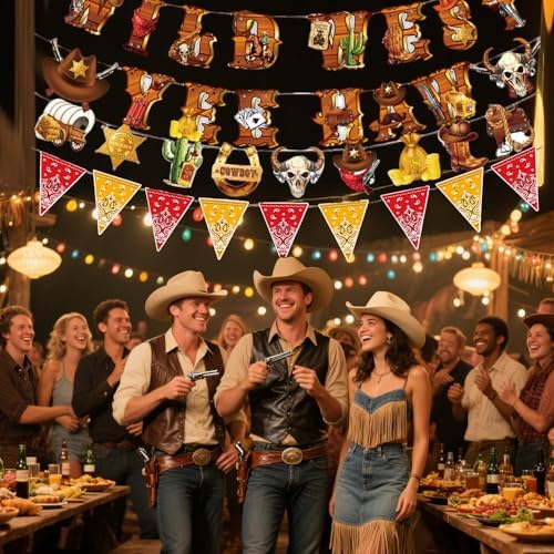 Western Cowboy Party Decorations Banner for Birthday