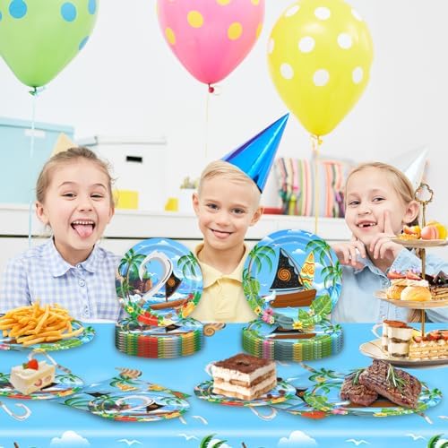 42Pcs Moana Party Supplies Set with Banner Plates Napkins Tablecloth
