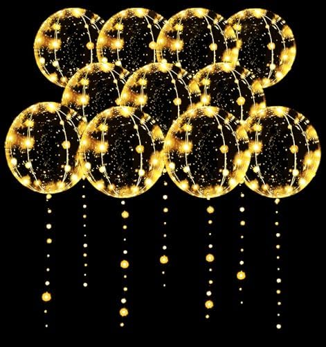 LED Light Up Balloons 10 Pack 20 Inches Clear
